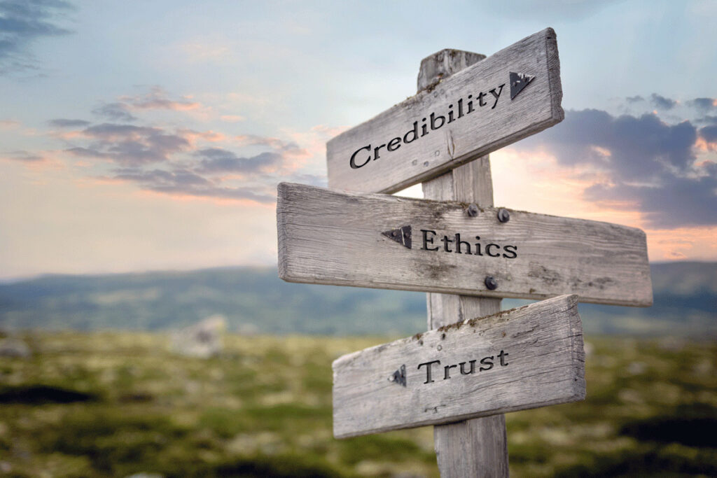 credibility, ethics, trust trustworthy techs
